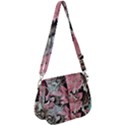 Marbling Collage Saddle Handbag View1