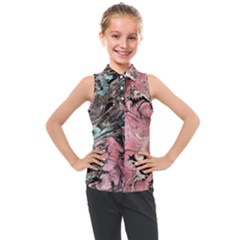 Marbling Collage Kids  Sleeveless Polo Tee