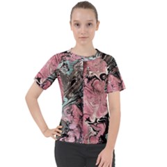 Marbling Collage Women s Sport Raglan Tee