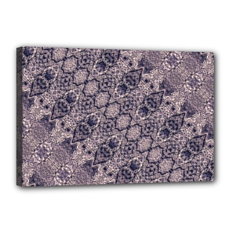 Violet Textured Mosaic Ornate Print Canvas 18  X 12  (stretched) by dflcprintsclothing