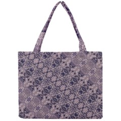 Violet Textured Mosaic Ornate Print Mini Tote Bag