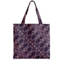 Violet Textured Mosaic Ornate Print Zipper Grocery Tote Bag View1