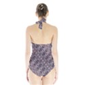 Violet Textured Mosaic Ornate Print Halter Swimsuit View2