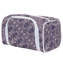 Violet Textured Mosaic Ornate Print Toiletries Pouch by dflcprintsclothing