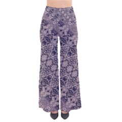 Violet Textured Mosaic Ornate Print So Vintage Palazzo Pants by dflcprintsclothing