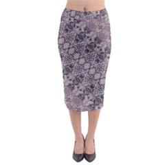 Violet Textured Mosaic Ornate Print Midi Pencil Skirt by dflcprintsclothing