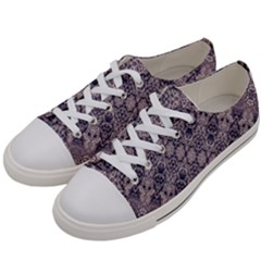 Violet Textured Mosaic Ornate Print Women s Low Top Canvas Sneakers by dflcprintsclothing