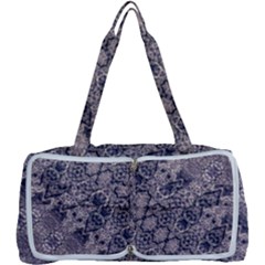 Violet Textured Mosaic Ornate Print Multi Function Bag