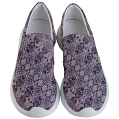 Violet Textured Mosaic Ornate Print Women s Lightweight Slip Ons by dflcprintsclothing