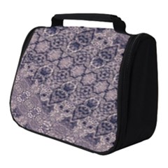 Violet Textured Mosaic Ornate Print Full Print Travel Pouch (small) by dflcprintsclothing