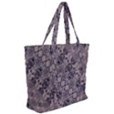 Violet Textured Mosaic Ornate Print Zip Up Canvas Bag View2