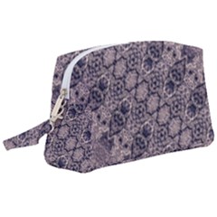 Violet Textured Mosaic Ornate Print Wristlet Pouch Bag (large) by dflcprintsclothing