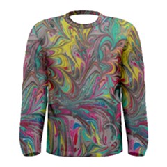 Abstract Marbling Swirls Men s Long Sleeve Tee by kaleidomarblingart