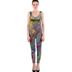 Abstract Marbling Swirls One Piece Catsuit by kaleidomarblingart