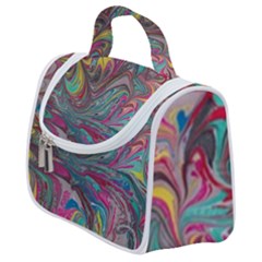 Abstract Marbling Swirls Satchel Handbag by kaleidomarblingart