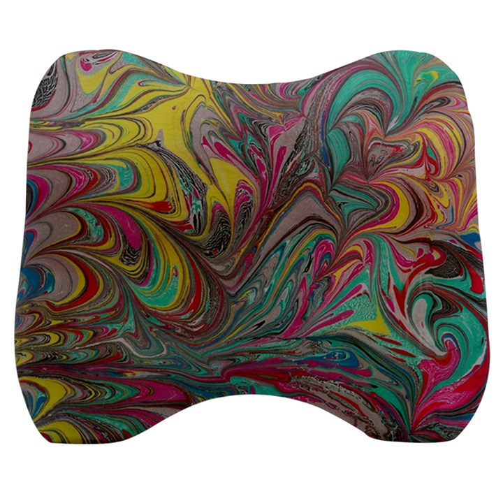 Abstract marbling swirls Velour Head Support Cushion