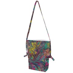 Abstract Marbling Swirls Folding Shoulder Bag by kaleidomarblingart