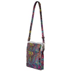 Abstract Marbling Swirls Multi Function Travel Bag by kaleidomarblingart