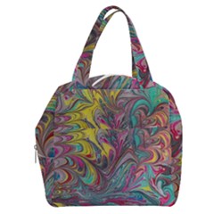 Abstract Marbling Swirls Boxy Hand Bag by kaleidomarblingart