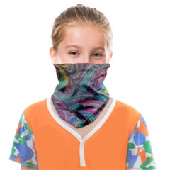 Abstract Marbling Swirls Face Covering Bandana (kids) by kaleidomarblingart