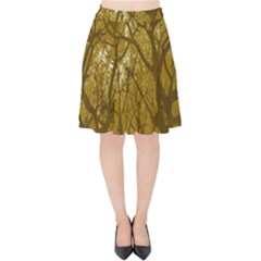 Forest Landscape Illustration 2 Velvet High Waist Skirt by dflcprintsclothing