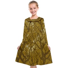 Forest Landscape Illustration 2 Kids  Midi Sailor Dress