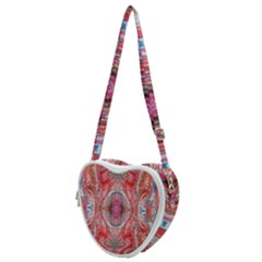 Intricate Red Marbling Heart Shoulder Bag by kaleidomarblingart