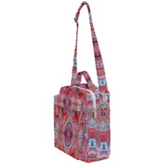 Intricate Red Marbling Crossbody Day Bag by kaleidomarblingart