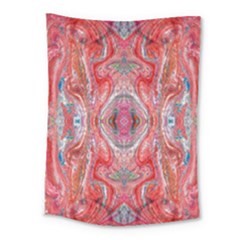 Intricate Red Marbling Medium Tapestry by kaleidomarblingart