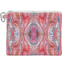 Intricate Red Marbling Canvas Cosmetic Bag (xxxl) by kaleidomarblingart