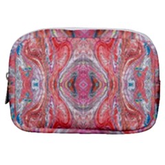 Intricate Red Marbling Make Up Pouch (small) by kaleidomarblingart