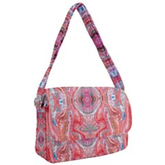 Intricate Red Marbling Courier Bag by kaleidomarblingart