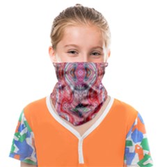 Intricate Red Marbling Face Covering Bandana (kids) by kaleidomarblingart