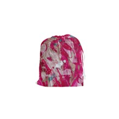 Magenta On Pink Drawstring Pouch (xs) by kaleidomarblingart