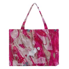 Magenta On Pink Medium Tote Bag by kaleidomarblingart