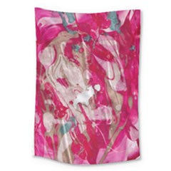 Magenta On Pink Large Tapestry by kaleidomarblingart