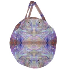 Amethyst Marbling Giant Round Zipper Tote by kaleidomarblingart