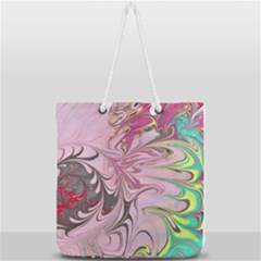 Petals With Marbling Full Print Rope Handle Tote (large) by kaleidomarblingart