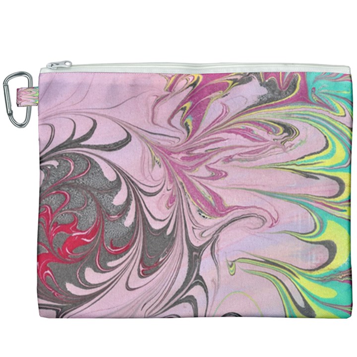 Petals with marbling Canvas Cosmetic Bag (XXXL)