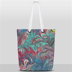 Psychedelic Marbling Patterns Iv Full Print Rope Handle Tote (small) by kaleidomarblingart