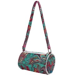 Psychedelic Marbling Patterns Iv Mini Cylinder Bag by kaleidomarblingart