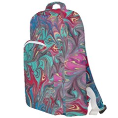 Psychedelic Marbling Patterns Iv Double Compartment Backpack by kaleidomarblingart