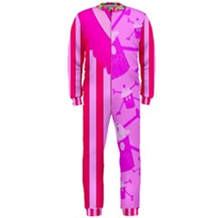 Cccartonnslogobg7 Cupycakescollage11pinknewbkgrd* Jokerscullzzz7117 Logohotpinkpattern Onepiece Jumpsuit (men)  by DayDreamersBoutique