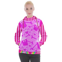 Cccartonnslogobg7 Cupycakescollage11pinknewbkgrd* Jokerscullzzz7117 Logohotpinkpattern Women s Hooded Pullover