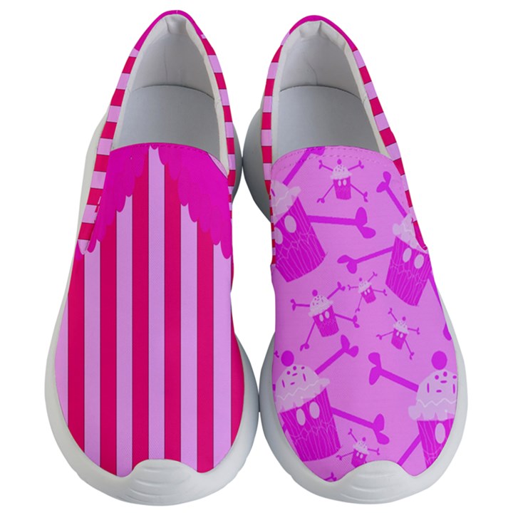 Cccartonnslogobg7 Cupycakescollage11pinknewbkgrd* Jokerscullzzz7117 Logohotpinkpattern Women s Lightweight Slip Ons