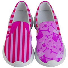 Cccartonnslogobg7 Cupycakescollage11pinknewbkgrd* Jokerscullzzz7117 Logohotpinkpattern Kids Lightweight Slip Ons by DayDreamersBoutique