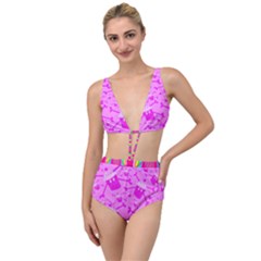 Cccartonnslogobg7 Cupycakescollage11pinknewbkgrd* Jokerscullzzz7117 Logohotpinkpattern Tied Up Two Piece Swimsuit by DayDreamersBoutique