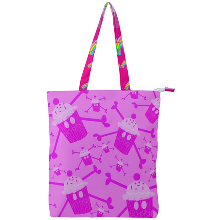 Cccartonnslogobg7 Cupycakescollage11pinknewbkgrd* Jokerscullzzz7117 Logohotpinkpattern Double Zip Up Tote Bag