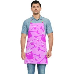 Cccartonnslogobg7 Cupycakescollage11pinknewbkgrd* Jokerscullzzz7117 Logohotpinkpattern Kitchen Apron by DayDreamersBoutique