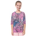 Brush strokes on marbling patterns Kids  Quarter Sleeve Raglan Tee View1